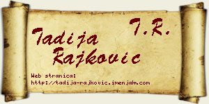 Tadija Rajković vizit kartica